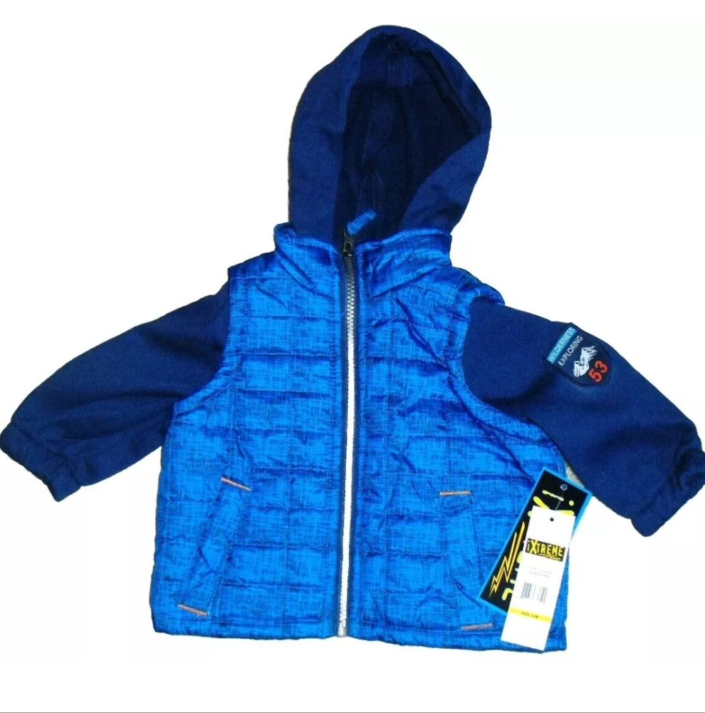 Baby Extreme Brand Blue Vest Puffy Winter Jacket Coat sz. 12 Months New Tags